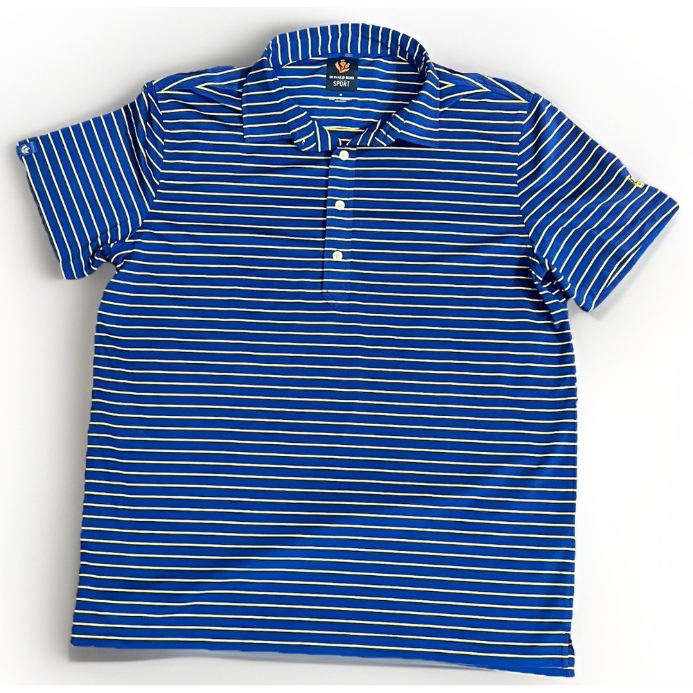 Donald‎ Ross Blue & Yellow Striped Golf Polo, Men's Size Large